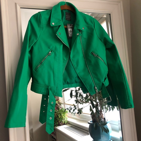 kelly green leather jacket